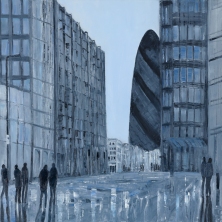Jo Holdsworth - Reflected City - Oil on canvas 70 x 70 cm